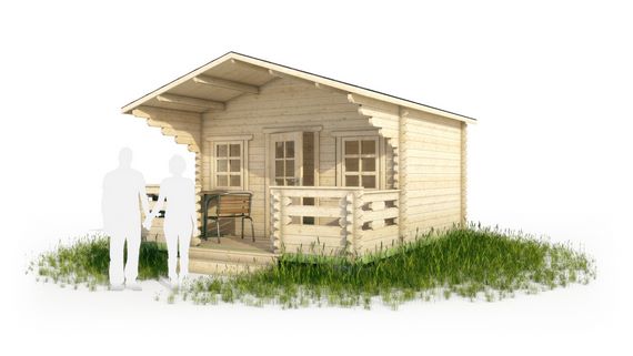 Садовый домик с верандой в 3d