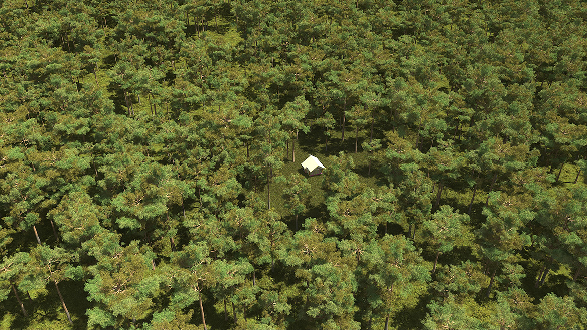 3д-визуализация дома Полар, вид сверху