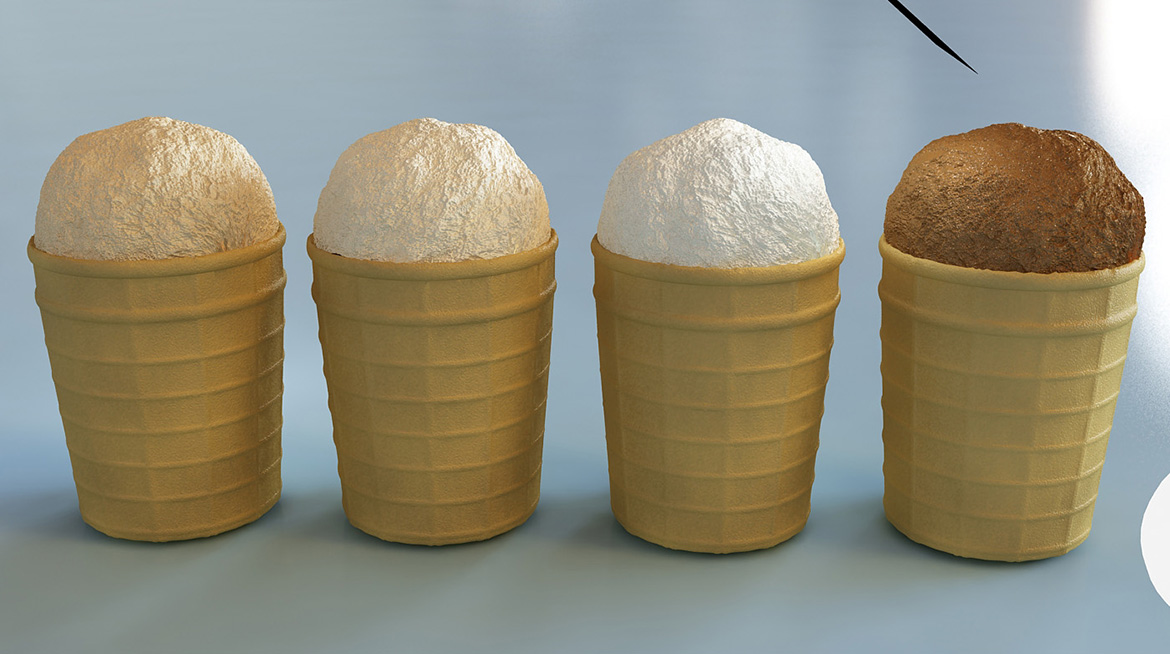 3d-визуализация: Мороженое в стаканчиках
